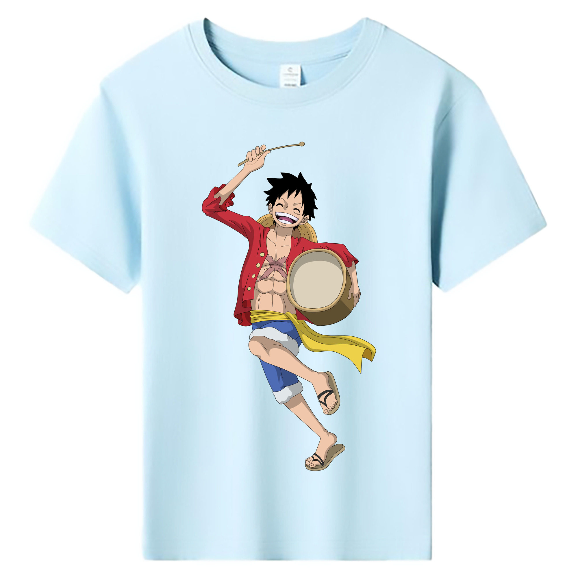 ワンピース モンキー・D・ルフィ ONE PIECE Monkey D. Luffy 綿100％キッズTシャツ（フロントプリント）
